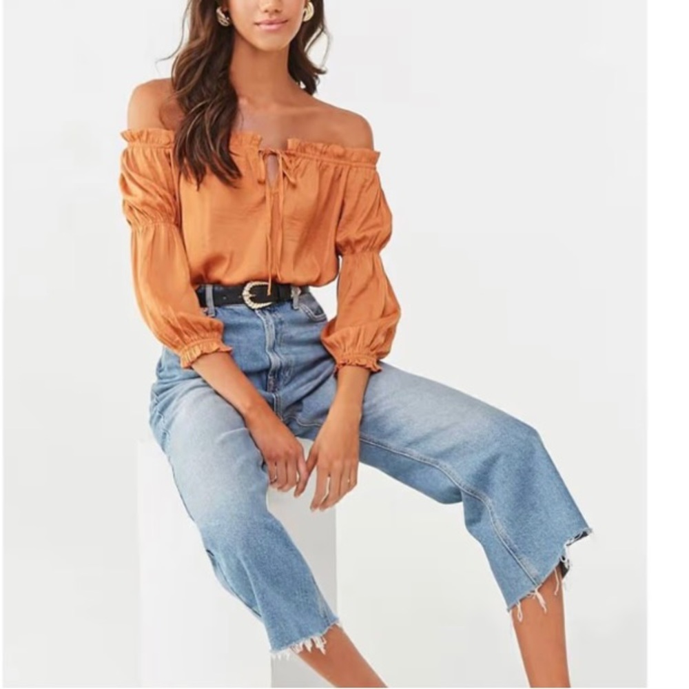 Orange Bodysuit Blouse